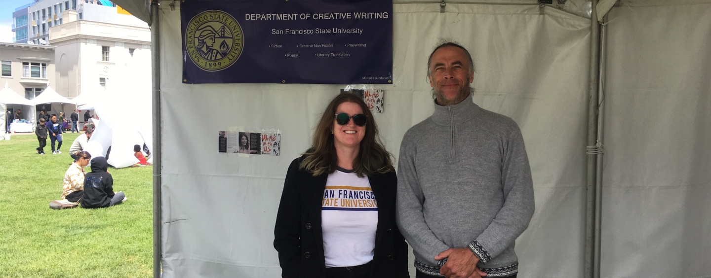 Grad students Julia Shackelford & Chris Jones at the Bay Area Book Festival