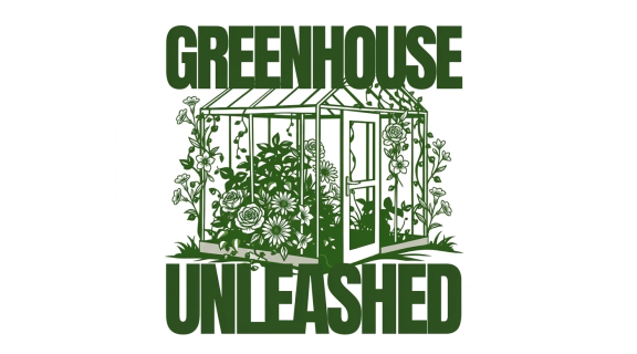 A greenhouse with the words Greenouse on top and Unleashed at the bottom.